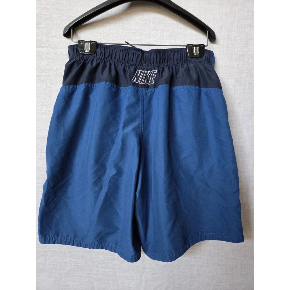 Vintage Nike Shorts Basketball Swim Lined Mens Medium Blue Black Nike Swoosh - Picture 9 of 9